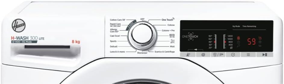 Hoover Washing Machine H3W 48TE-11 H-WASH 300 LITE 8 kg, 1400 RPM, NFC Connectivity, Front load, Freestanding, 85-52-60 cm, White, Class D
