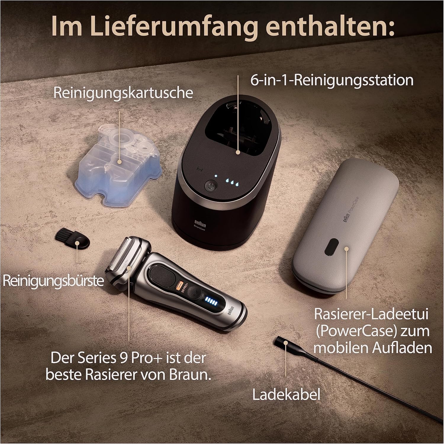 Braun Series 9 Pro+ Herrenrasierer, wasserdicht