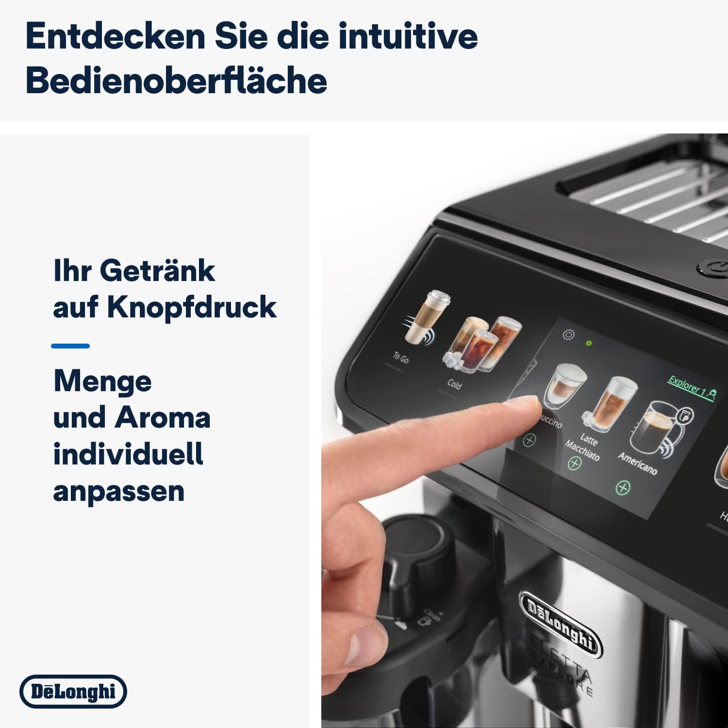 De'Longhi Eletta Explore ECAM452.57.G Kaffeevollautomat, Schwarz