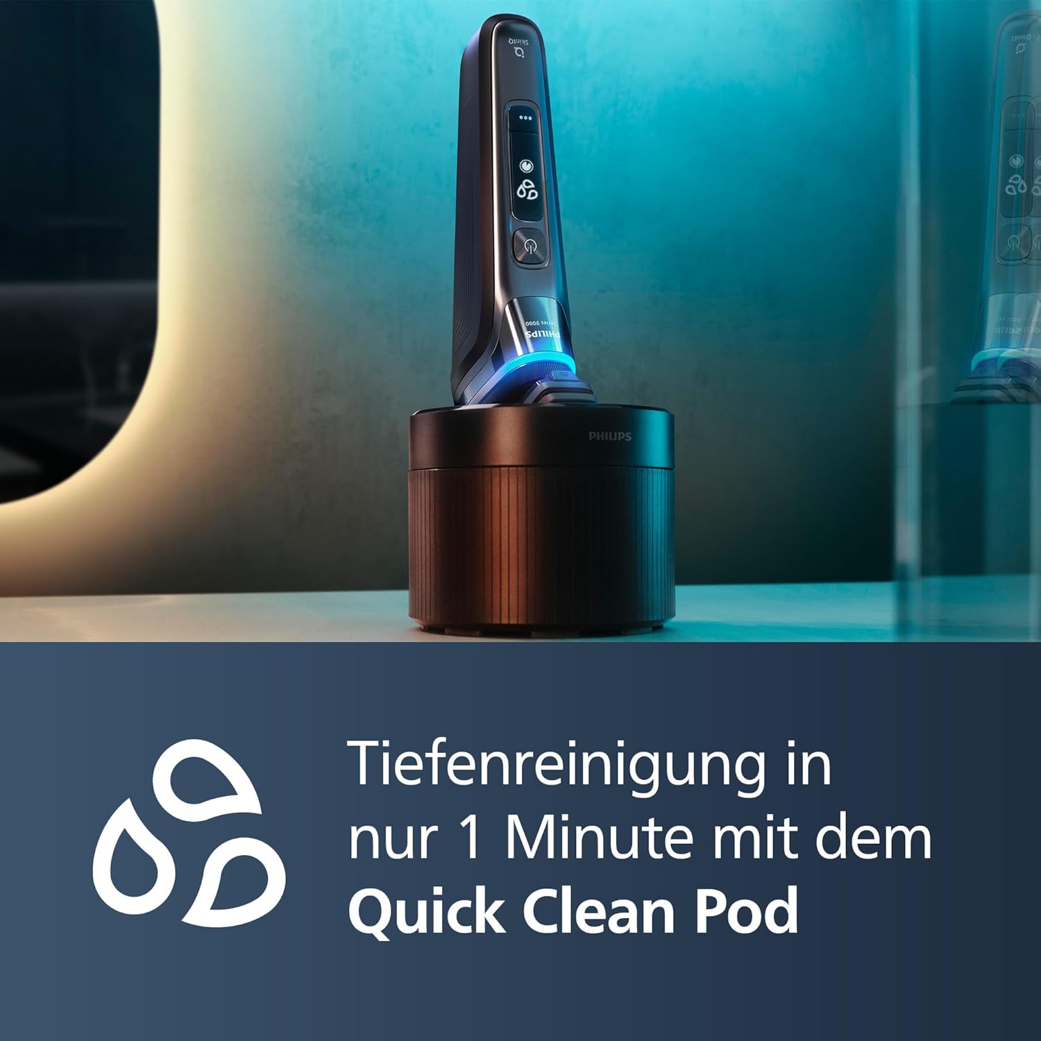 Philips Shaver S9000 – Elektrischer Nass- und Trockenrasierer für Herren (Modell S9976/63)