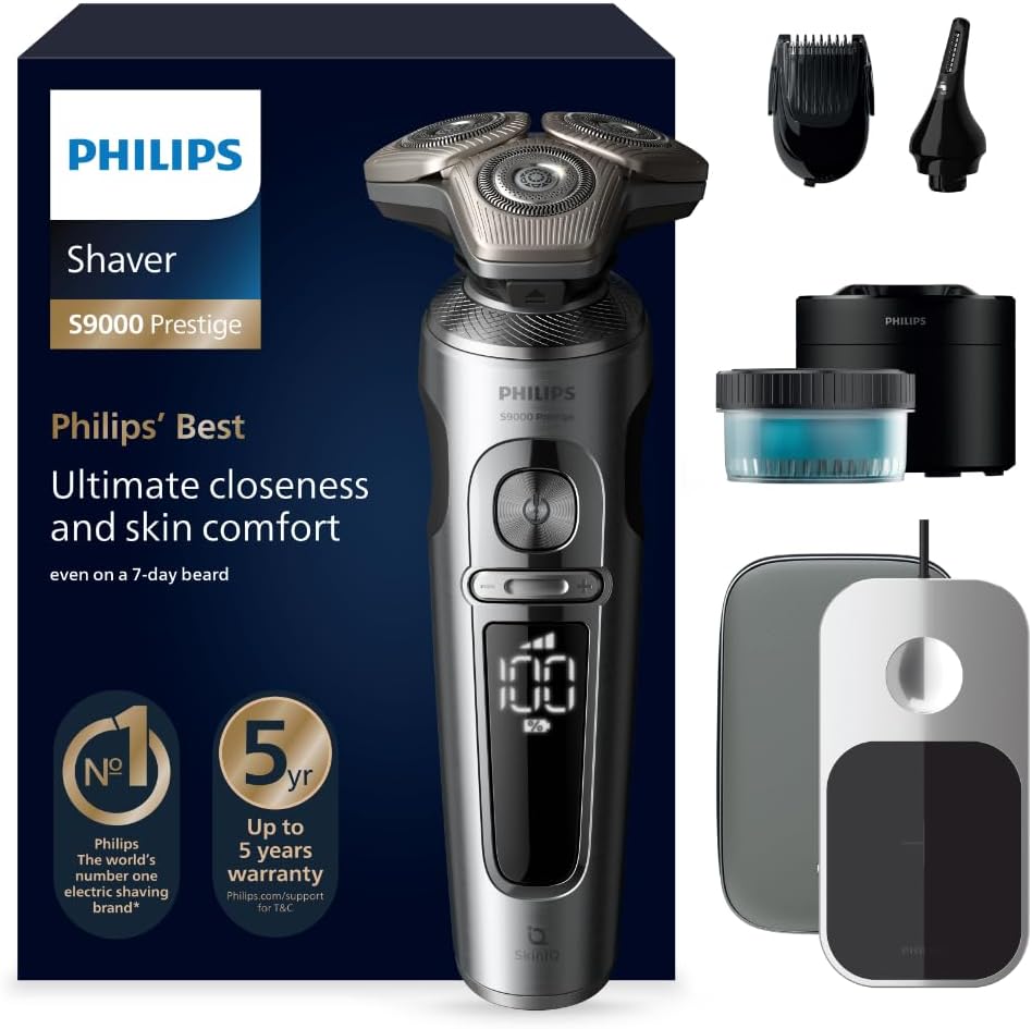 Philips Shaver S9000 Prestige – Elektrischer Nass- und Trockenrasierer (Modell SP9885/35)