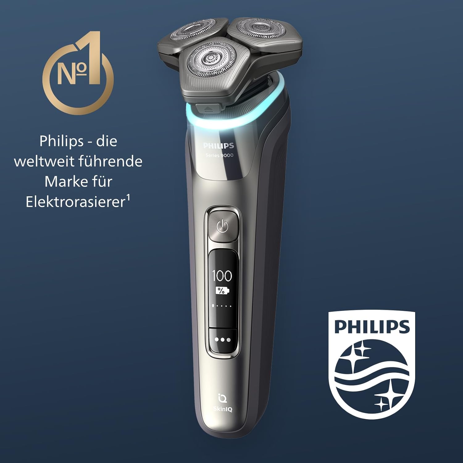 Philips Shaver Series 9000 – Elektrischer Nass- und Trockenrasierer, dunkles Chrom, Modell S9987/55
