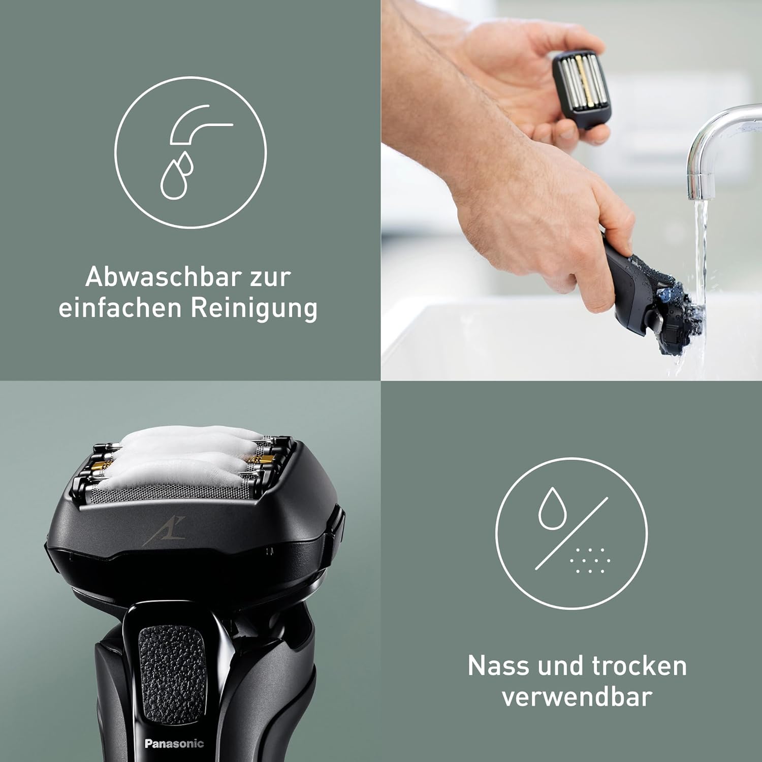 Panasonic Series 900 Premium Nass- und Trockenrasierer ES-LV6U Herren, Mattschwarz