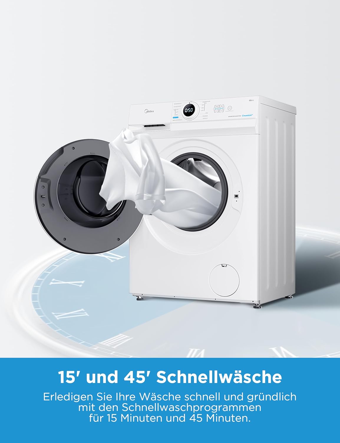 Midea MF10EW70B Waschmaschine/7 kg/1400 U/min, weiß