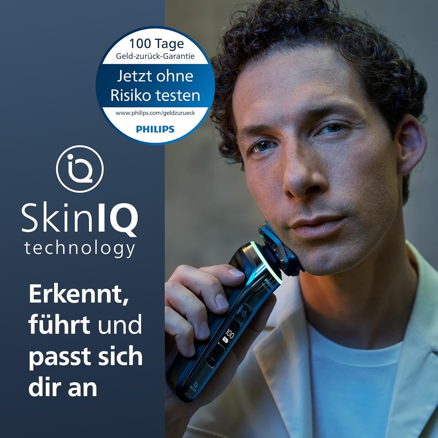 Philips Shaver S9000 – Elektrischer Nass- und Trockenrasierer für Herren (Modell S9976/63)