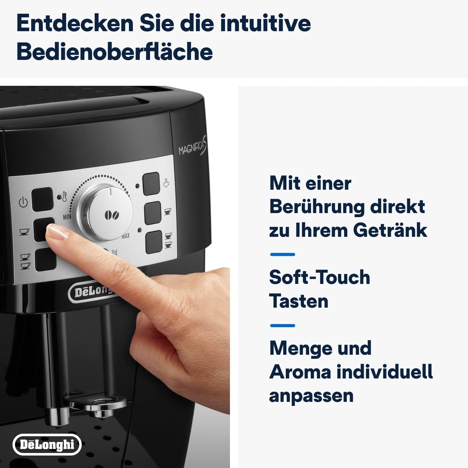 De'Longhi Magnifica S ECAM 22.110.B Kaffeevollautomat, Schwarz/Silber