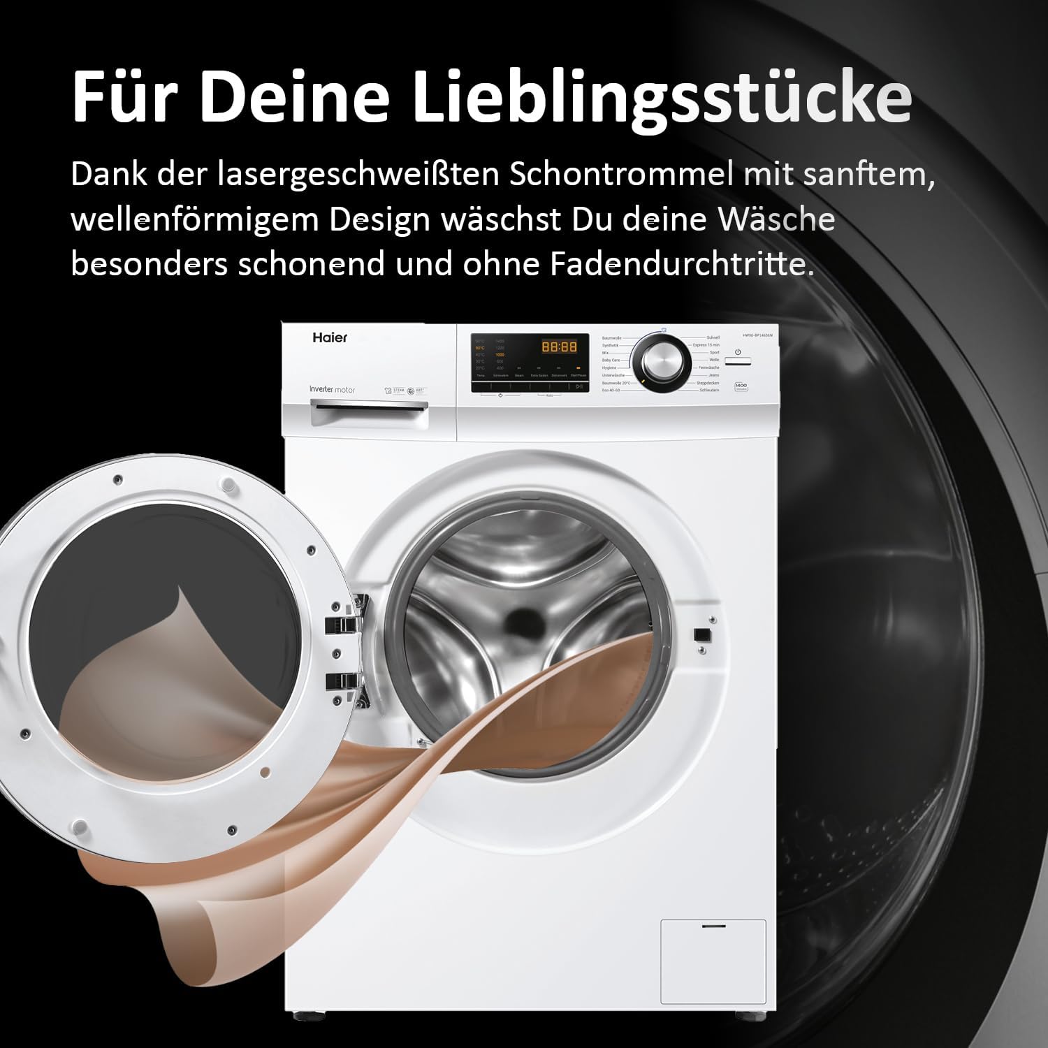 Haier SERIES 636 HW100-BP14636N I Trommelwaschmaschine 10kg I Waschmaschine