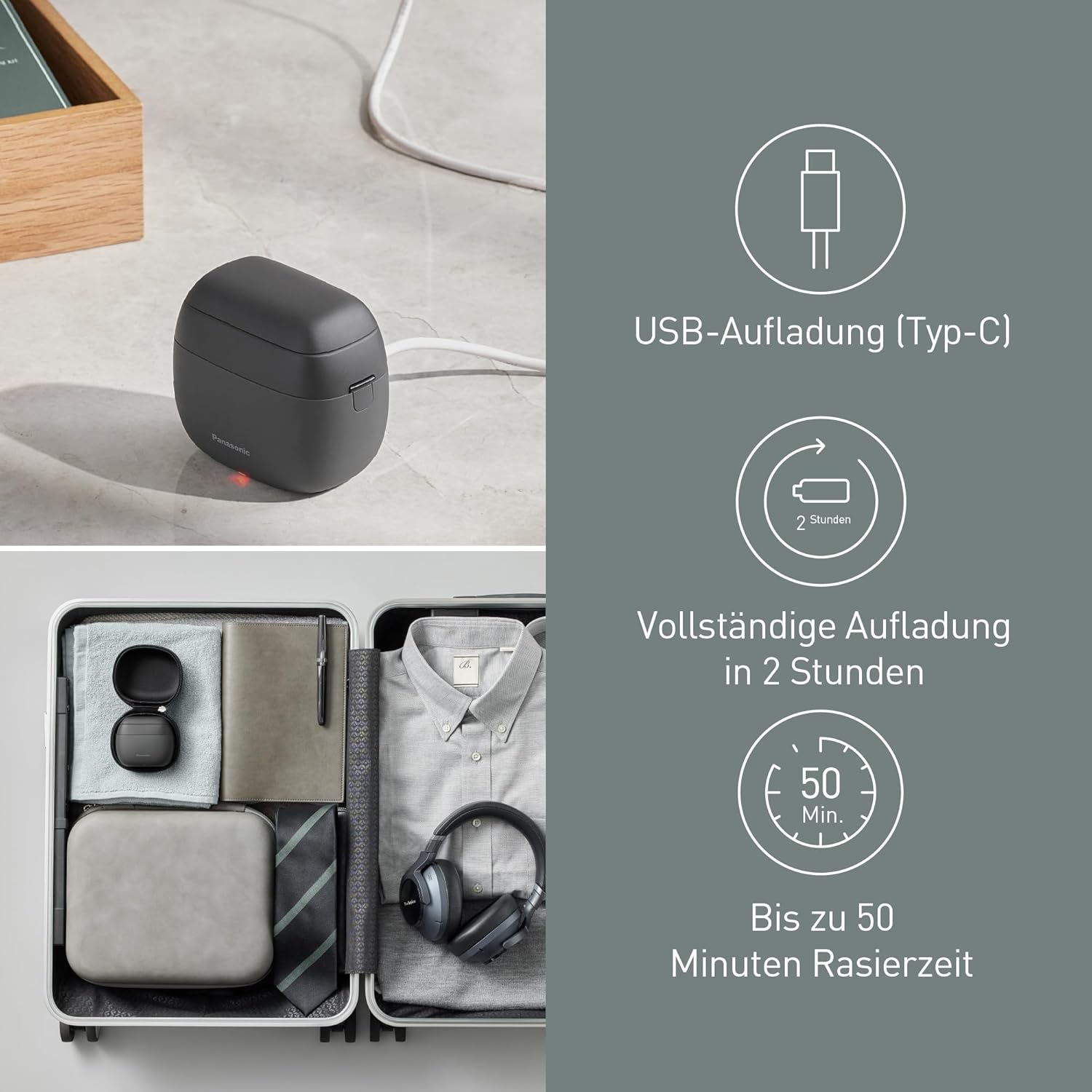 Panasonic ES-PV3B-K803 Premium-Kompaktrasierer der Serie 900s