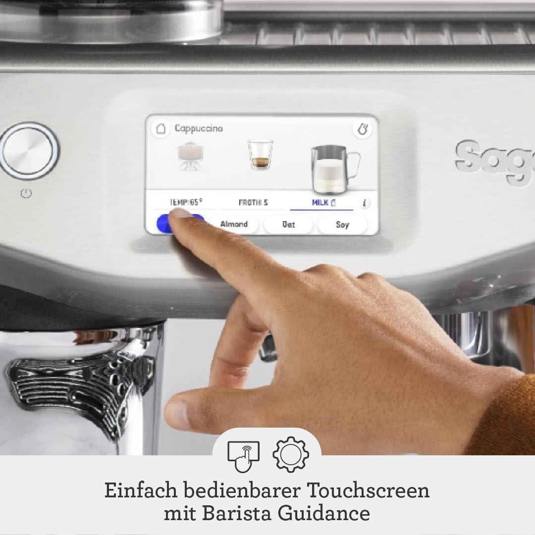 Sage - The Barista Touch Impress - Kaffeevollautomat mit automatischem Milchaufschäumer - Gebürsteter Edelstahl