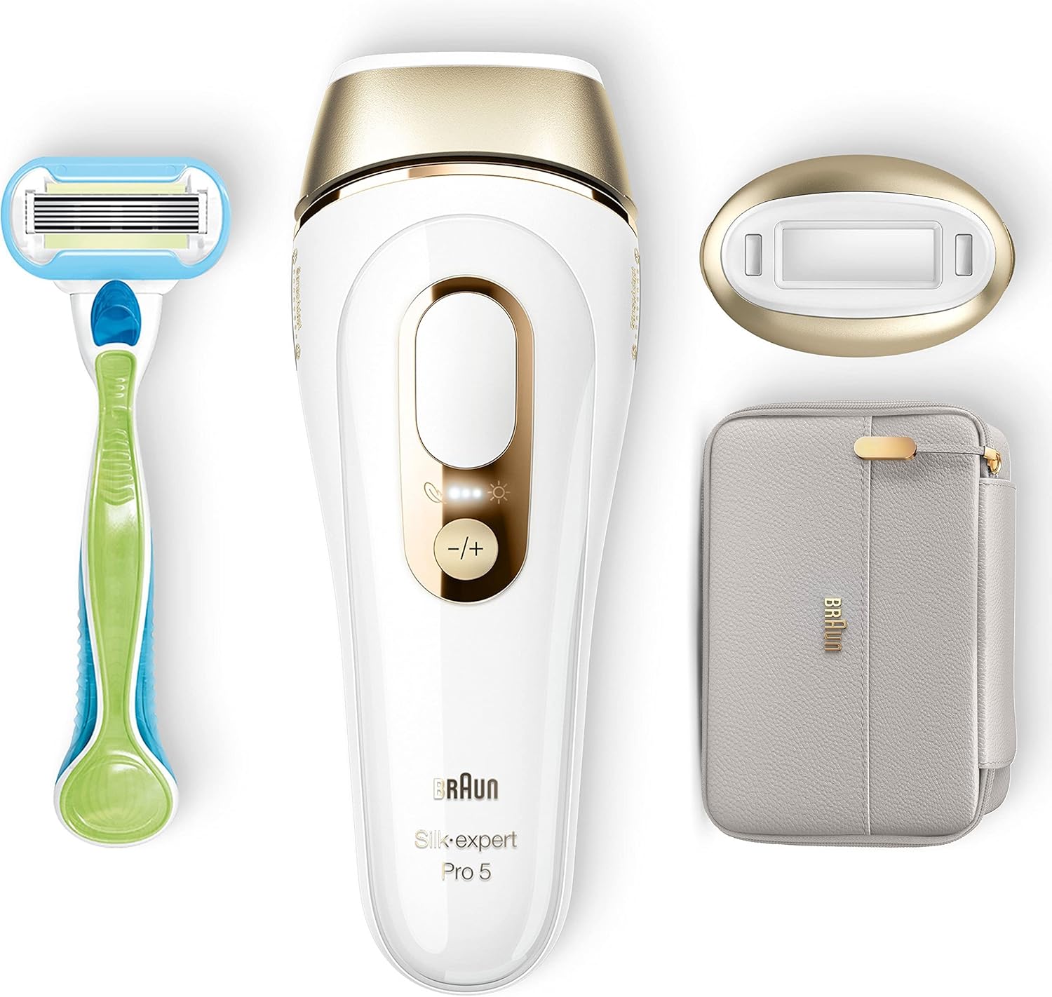 Braun IPL Silk Expert Pro 5 Damen-/Herren-Epilierer, PL5054, Weiß/Gold