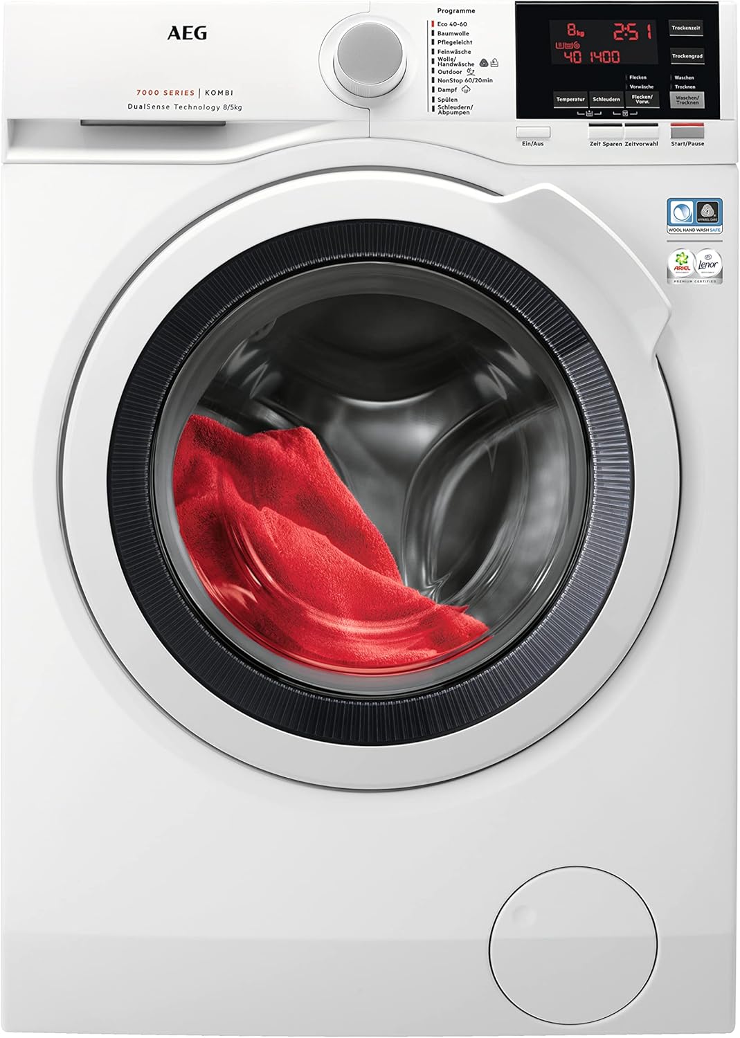AEG L7WBA60680 Waschtrockner / DualSense - Schonende Pflege / 8 kg Wäsche / 1600 U/min Weiß