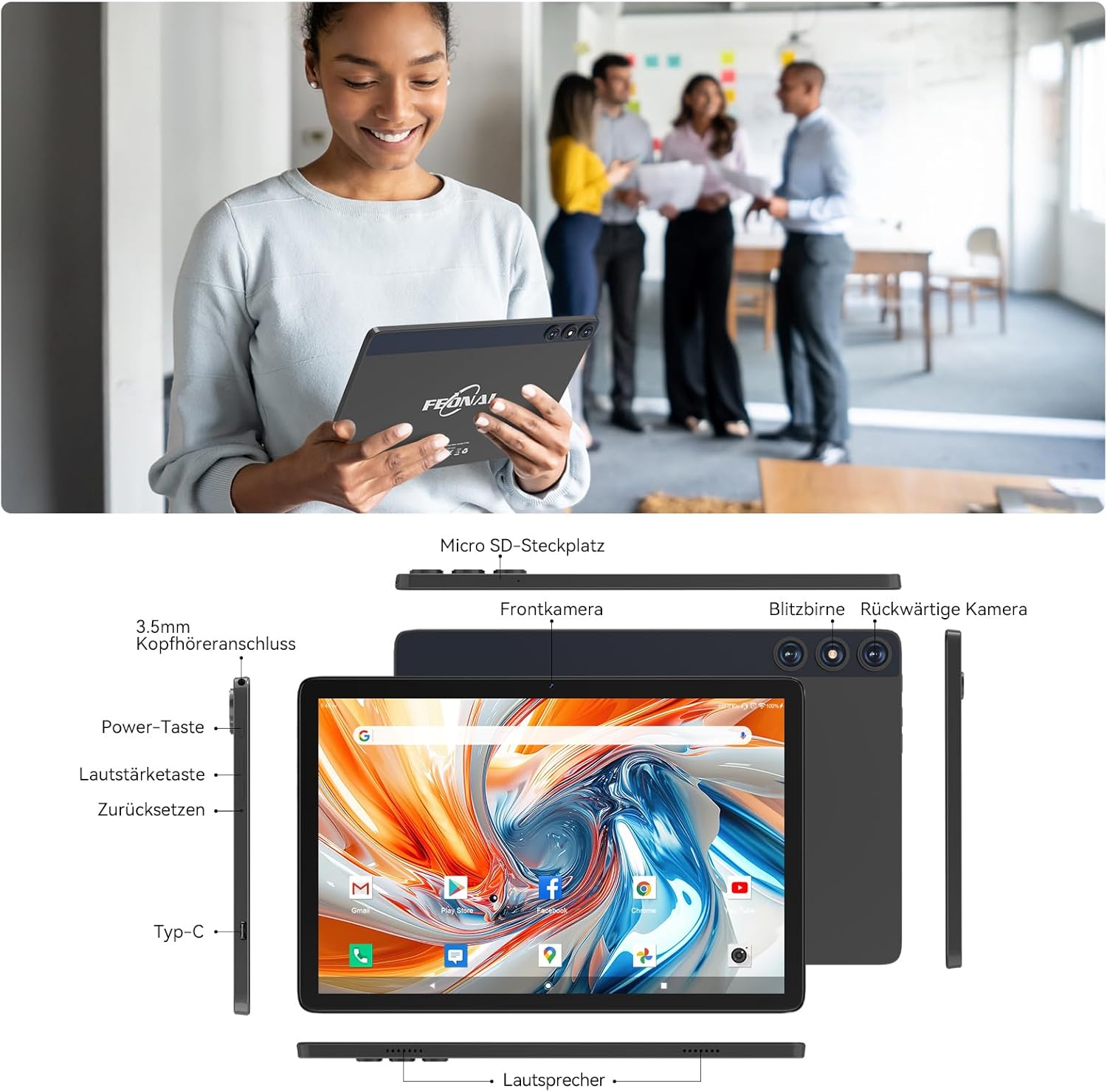 2024 Neueste Android 14 Tablet 10 Zoll