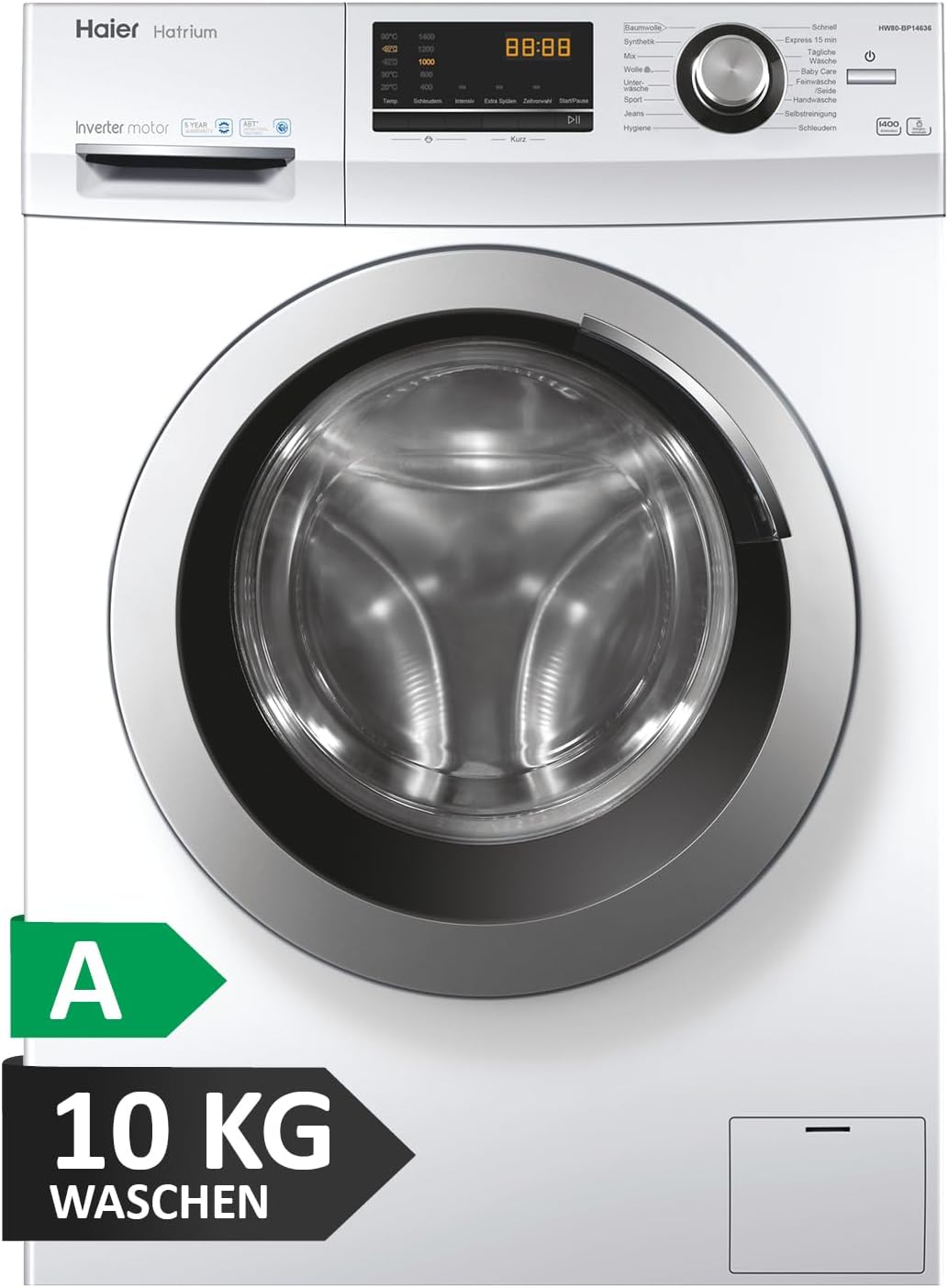 Haier SERIES 636 HW100-BP14636N I Trommelwaschmaschine 10kg I Waschmaschine