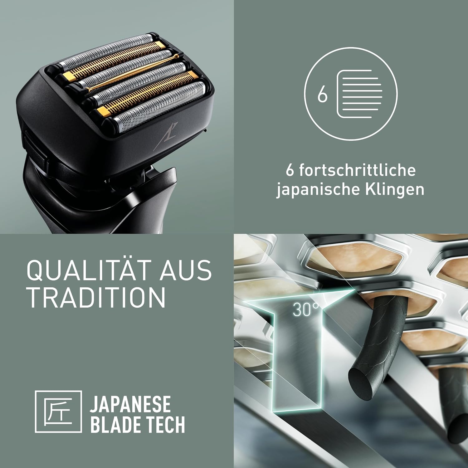 Panasonic ES-LS6A-K803 Herren-Nass- und Trockenrasierer mit 6 Klingen