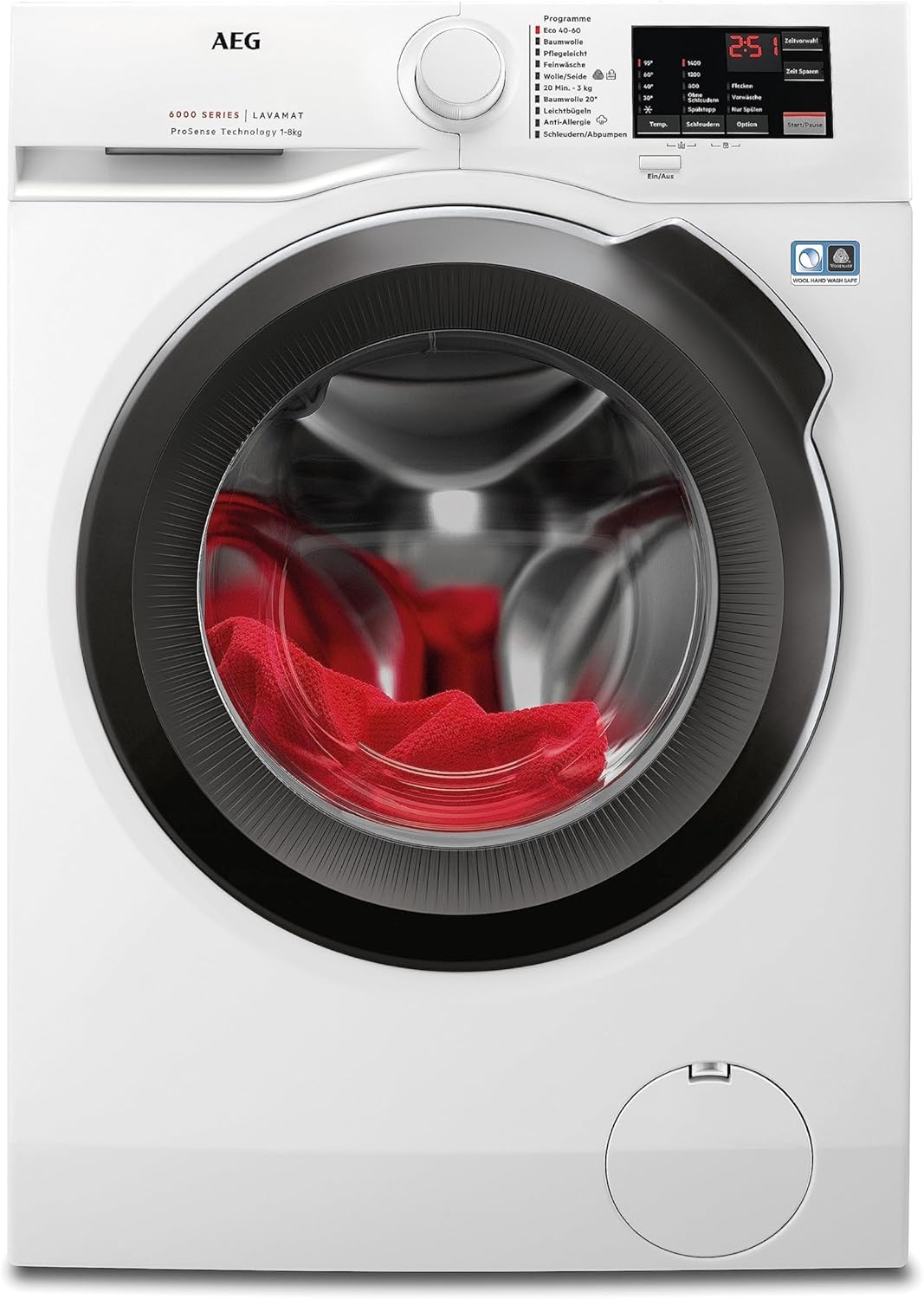 AEG L6AMZ48FL Waschmaschine / Serie 6000 mit ProSense / Mengenautomatik / 8,0 kg / 1400 U/min