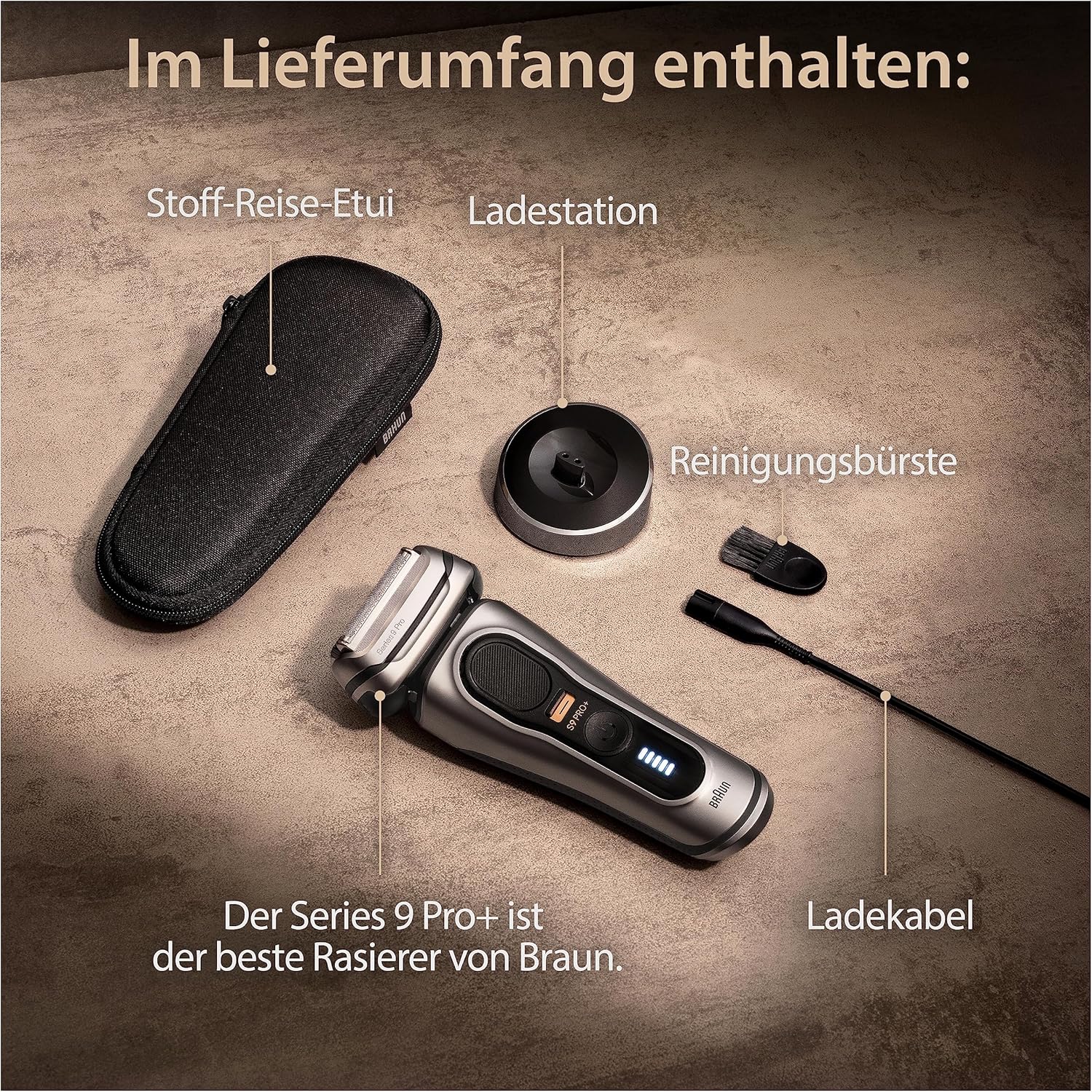 Braun Series 9 Pro+ Herren-Elektrorasierer 9517s, Silber