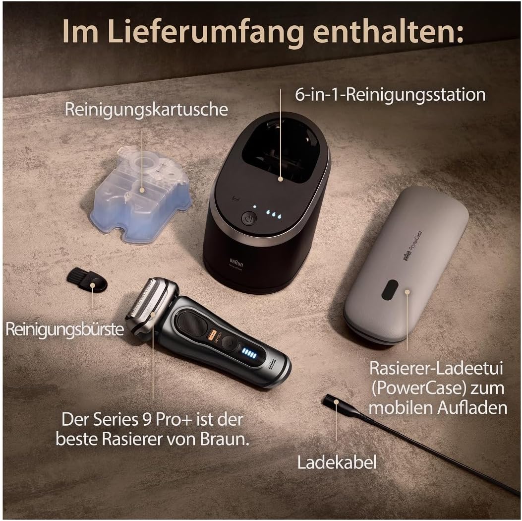 Braun Series 9 Pro Premium Herrenrasierer, 9465 cc, Edelmetall