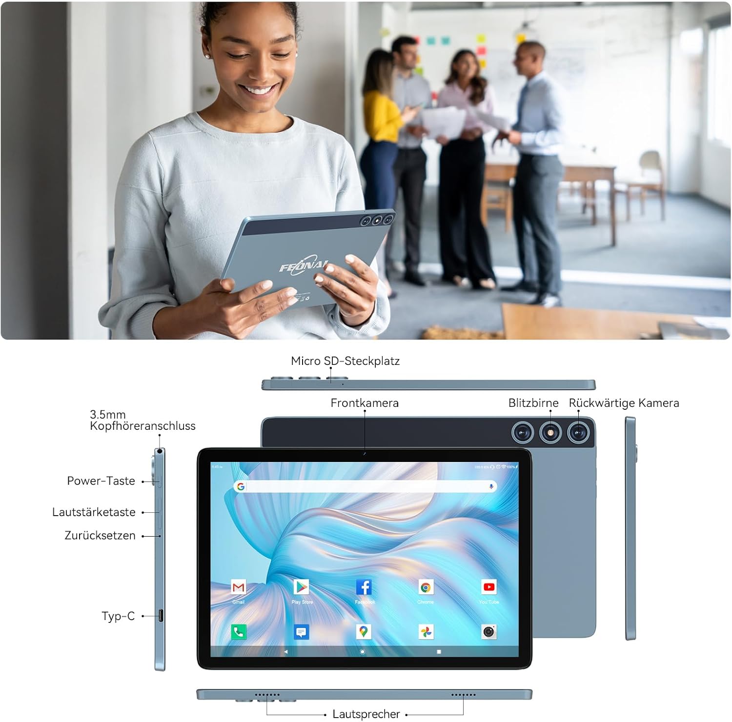 2024 Neueste Android 14 Tablet 10 Zoll
