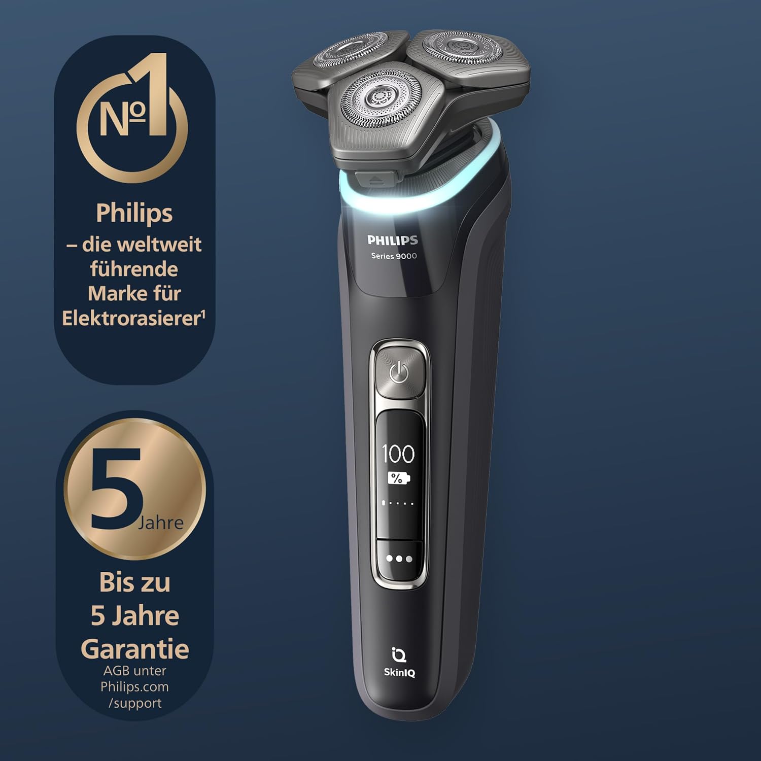 Philips Shaver S9000 – Elektrischer Nass- und Trockenrasierer für Herren (Modell S9976/63)