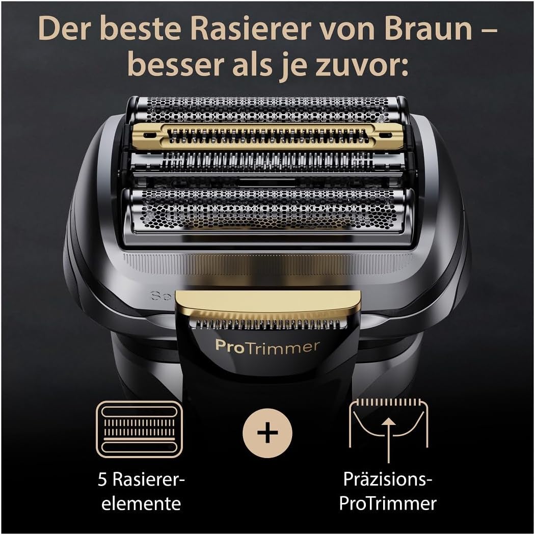 Braun Series 9 Pro Premium Herrenrasierer, 9465 cc, Edelmetall