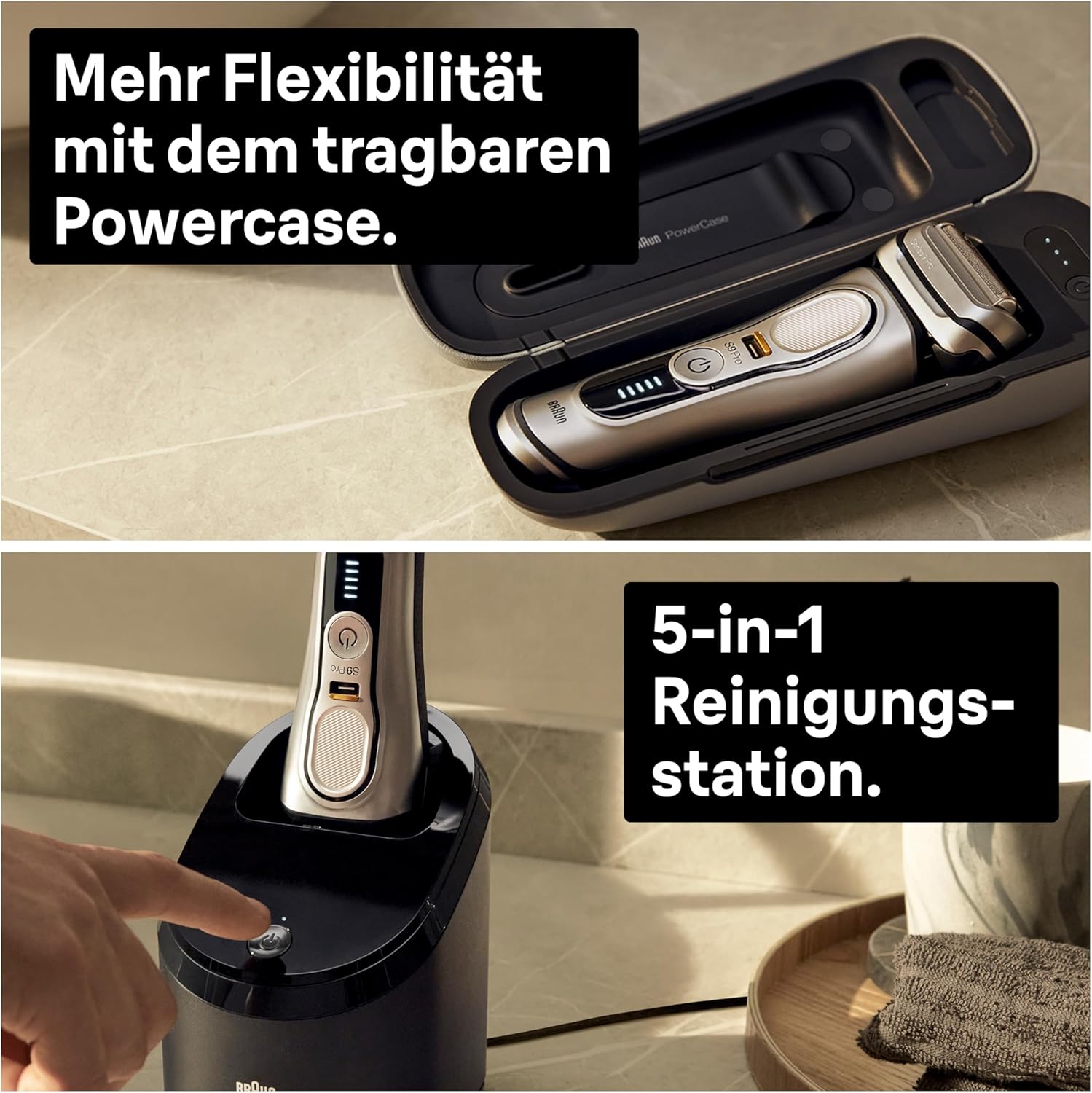 Braun Series 9 Pro Premium Herrenrasierer, 9477 cc, Silber