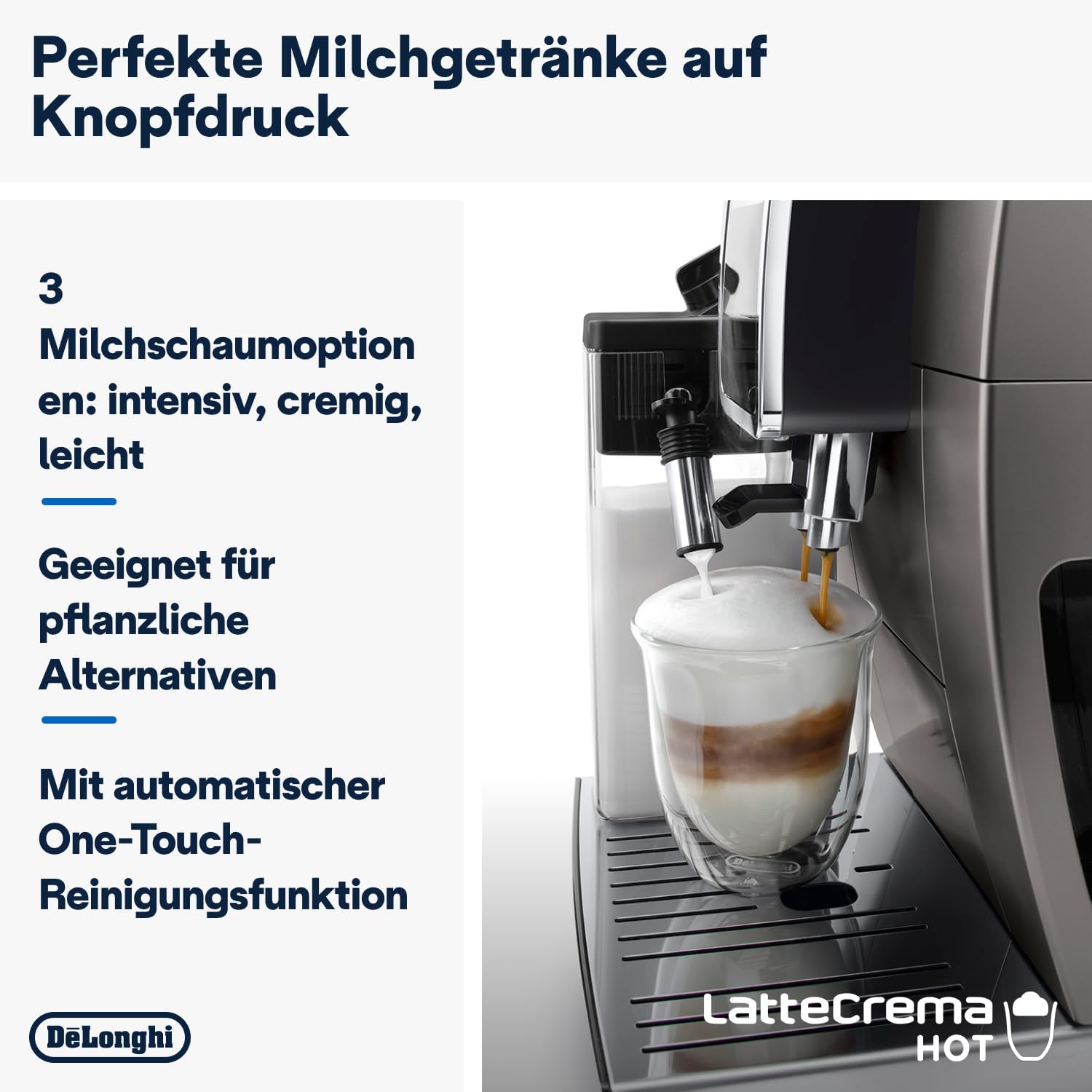 De'Longhi Dinamica Plus ECAM380.95.TB, Kaffeevollautomat, Titan/Schwarz