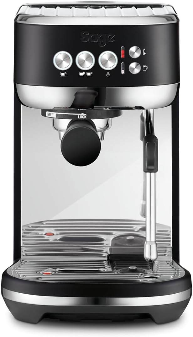 Sage – The Bambino Plus – Kompakte Kaffeemaschine mit automatischem Milchaufschäumer – Schwarzer Trüffel