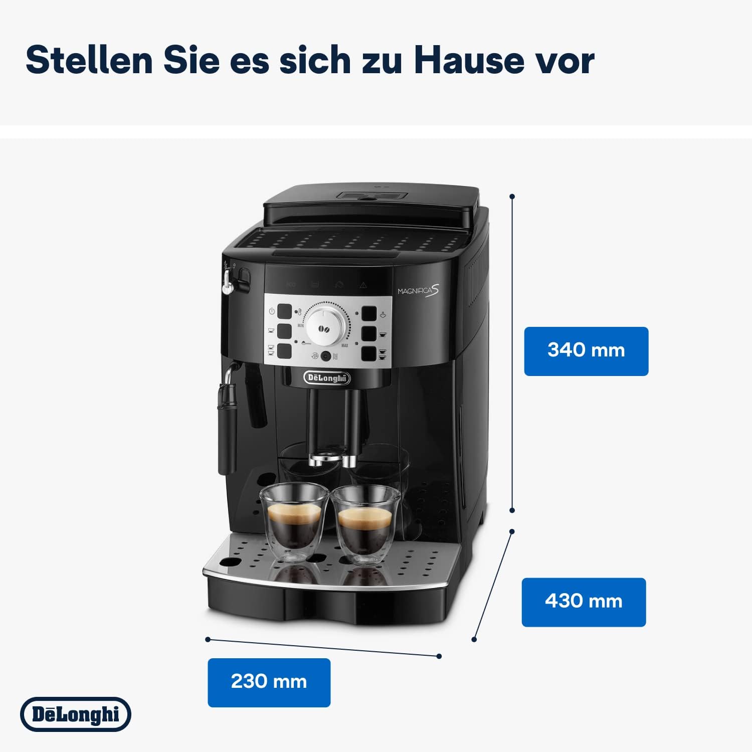 De'Longhi Magnifica S ECAM 22.110.B Kaffeevollautomat, Schwarz/Silber