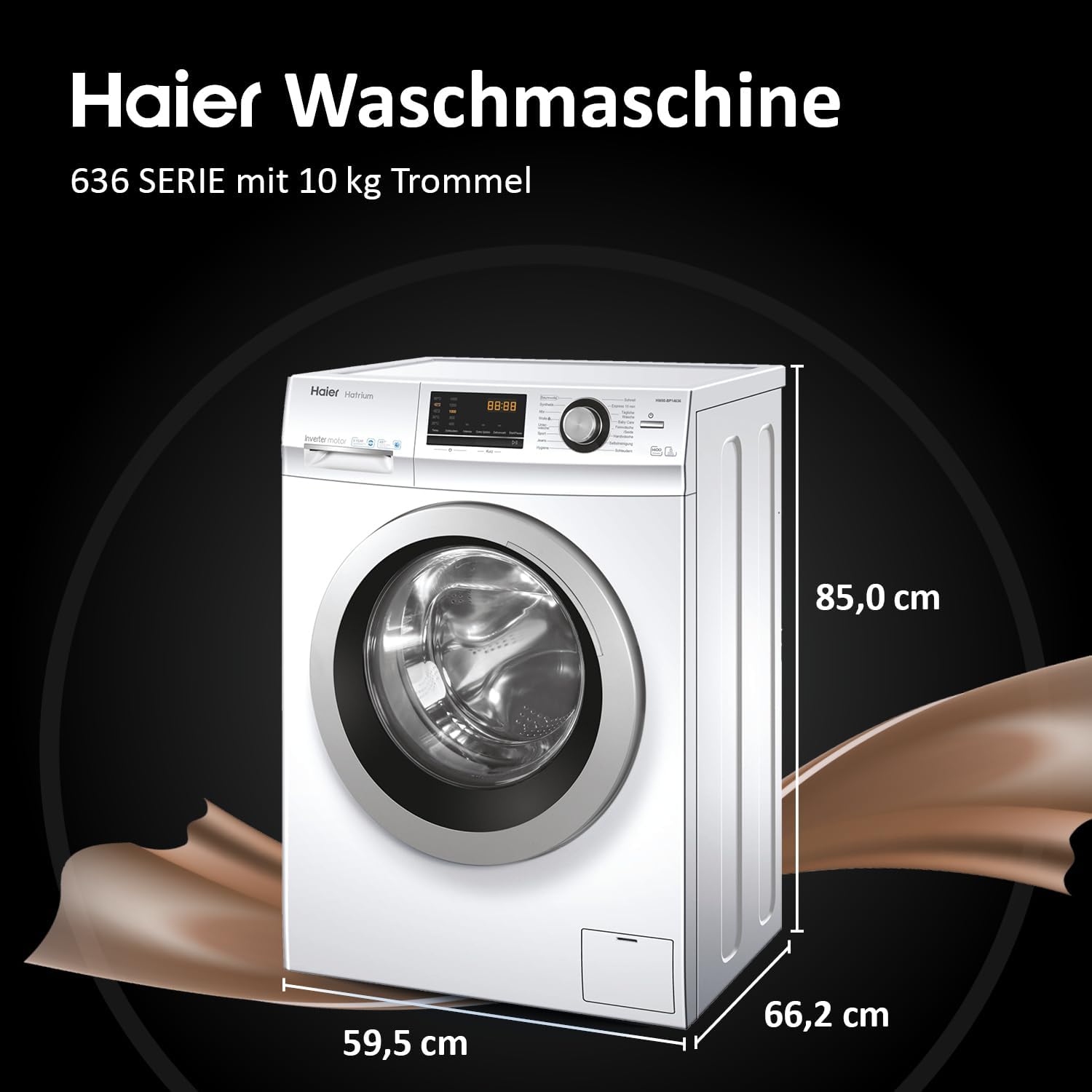 Haier SERIES 636 HW100-BP14636N I Trommelwaschmaschine 10kg I Waschmaschine