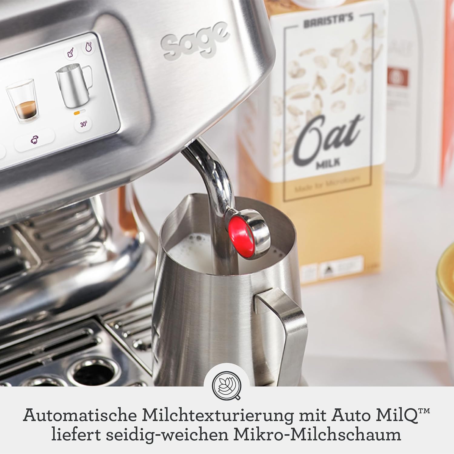 Sage - The Barista Touch Impress - Kaffeevollautomat mit automatischem Milchaufschäumer - Gebürsteter Edelstahl