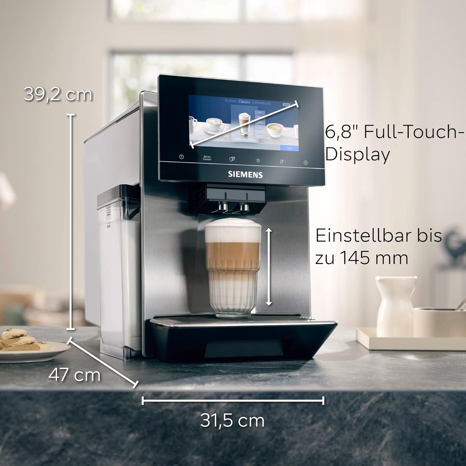 Siemens Kaffeevollautomat EQ900 TQ903D03, Edelstahl