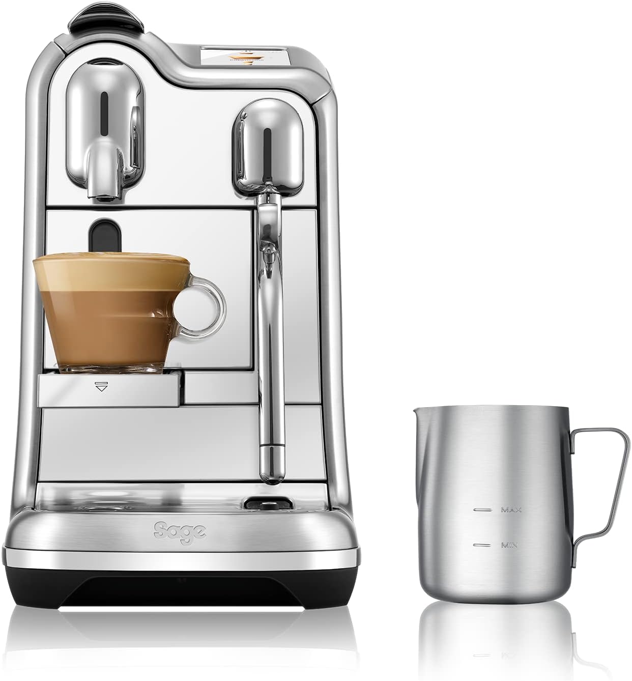 Nespresso SNE900 the Creatista Pro Kaffeekapselmaschine von Sage, Gebürstetes Edelstahl, Brushed Stainles Steel