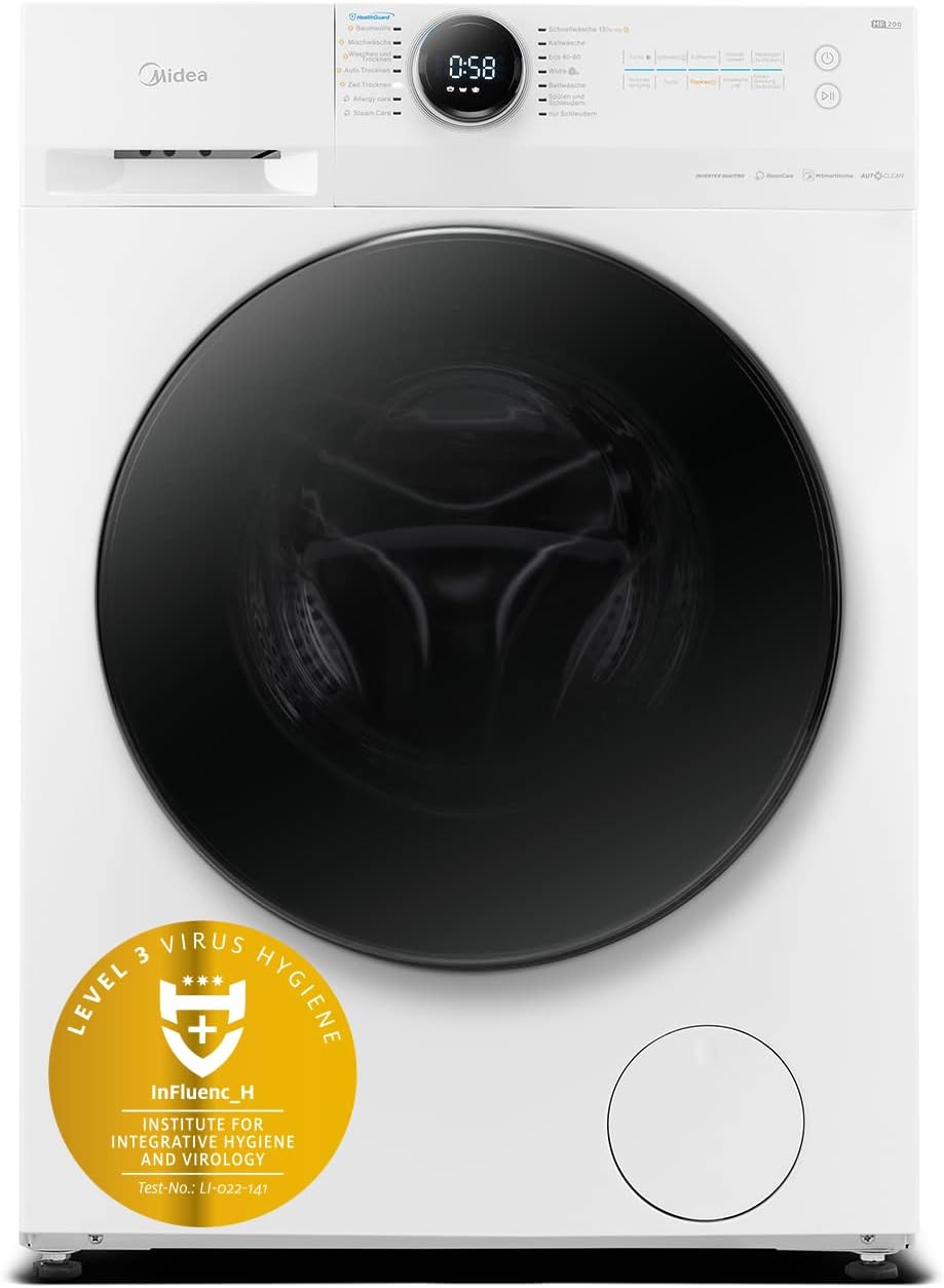 Midea MF200D86WB-14EAS Waschmaschine und Trockner, 48 cm tief