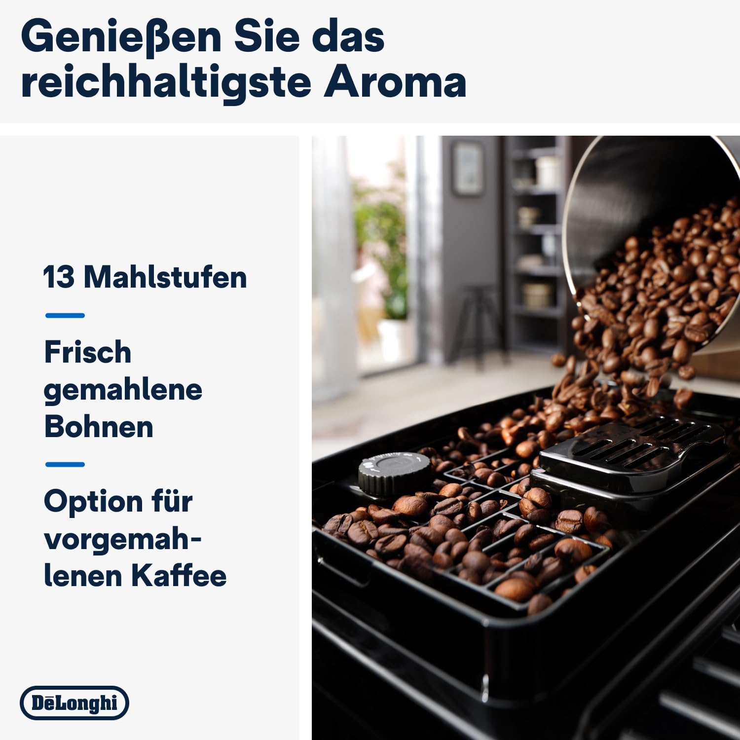 De'Longhi Magnifica Start ECAM222.60.BG, Kaffeevollautomat mit LatteCrema-Milchsystem für Automatischen Cappuccino, 4-Direktwahl-Tasten, Soft-Touch-Bedienfeld,