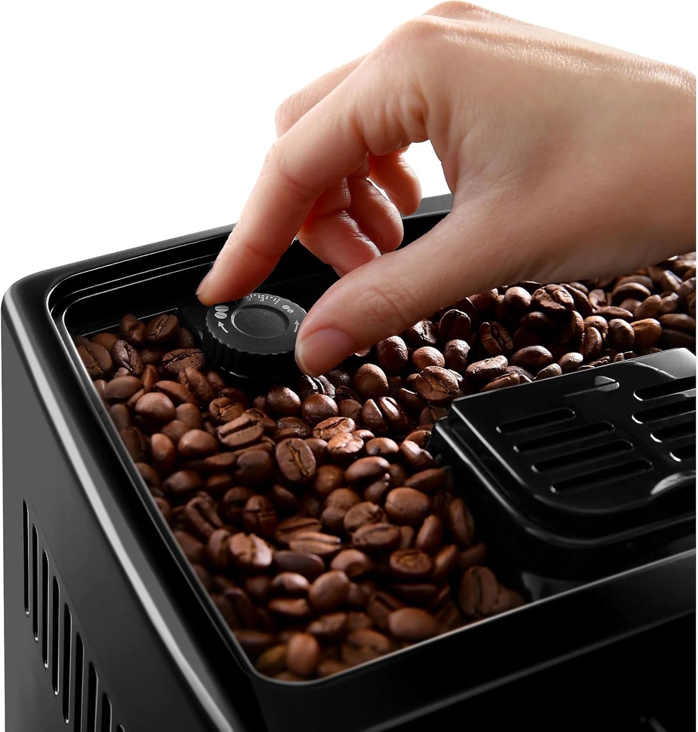 DELONGHI Dinamica ECAM352.57.SB Kaffeevollautomat LatteCrema-System, 1450W, 15 bar Pumpendruck, programmierbar, Kaffeekannenfunktion