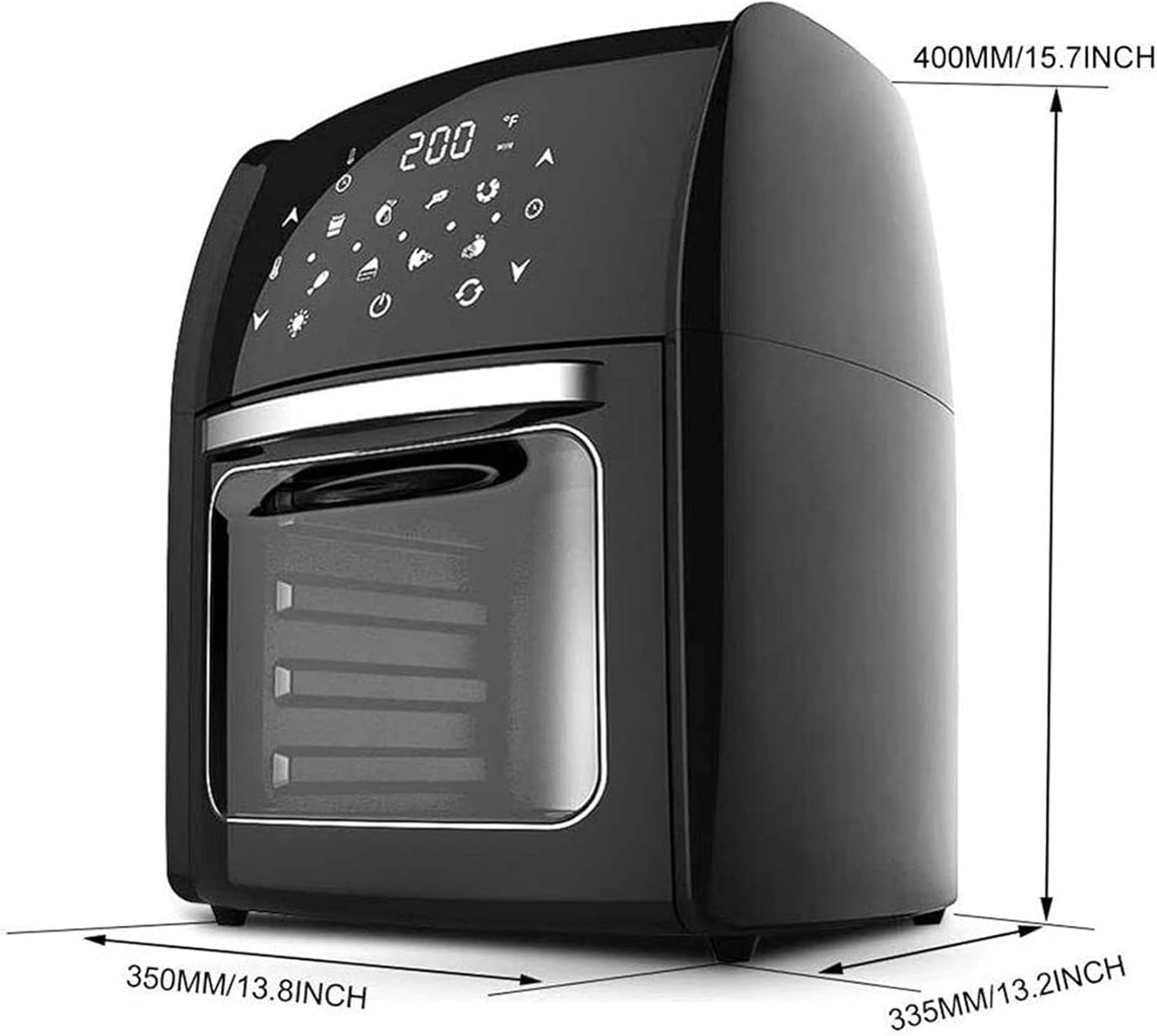 Backofen, Luftfritteusen, Fritteusen, Toastofen, Dörrgerät, mit 8 Voreinstellungen, inklusive Zubehör, zum Frittieren, Braten, Braten, Backen, gesund ohne Öl, 10L, schwarz für alle Familien