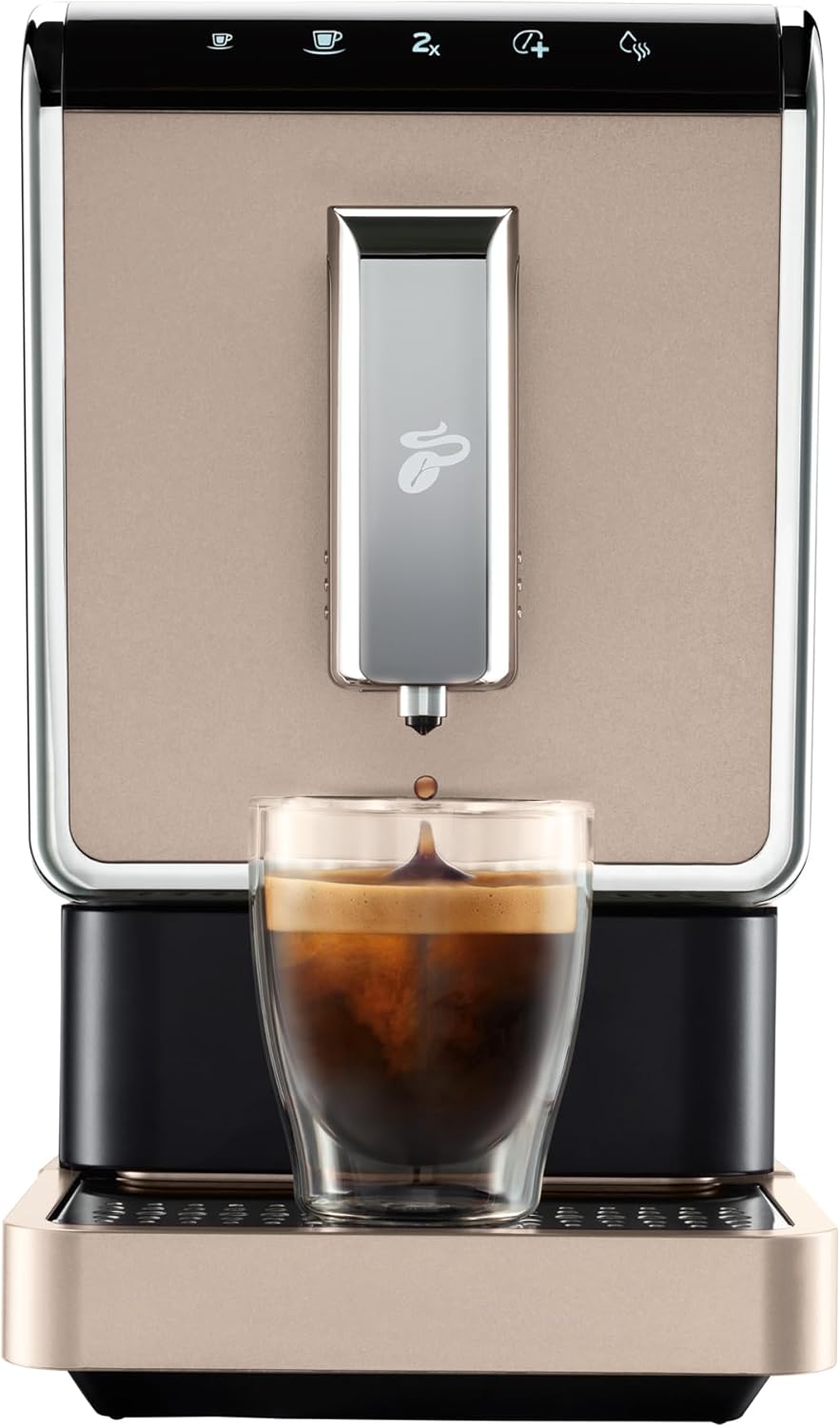 Tchibo Kaffeevollautomat Esperto Caffè für Caffè Crema und Espresso, Metallic Sand - INKLUSIVE Kaffeeprobierset GRATIS