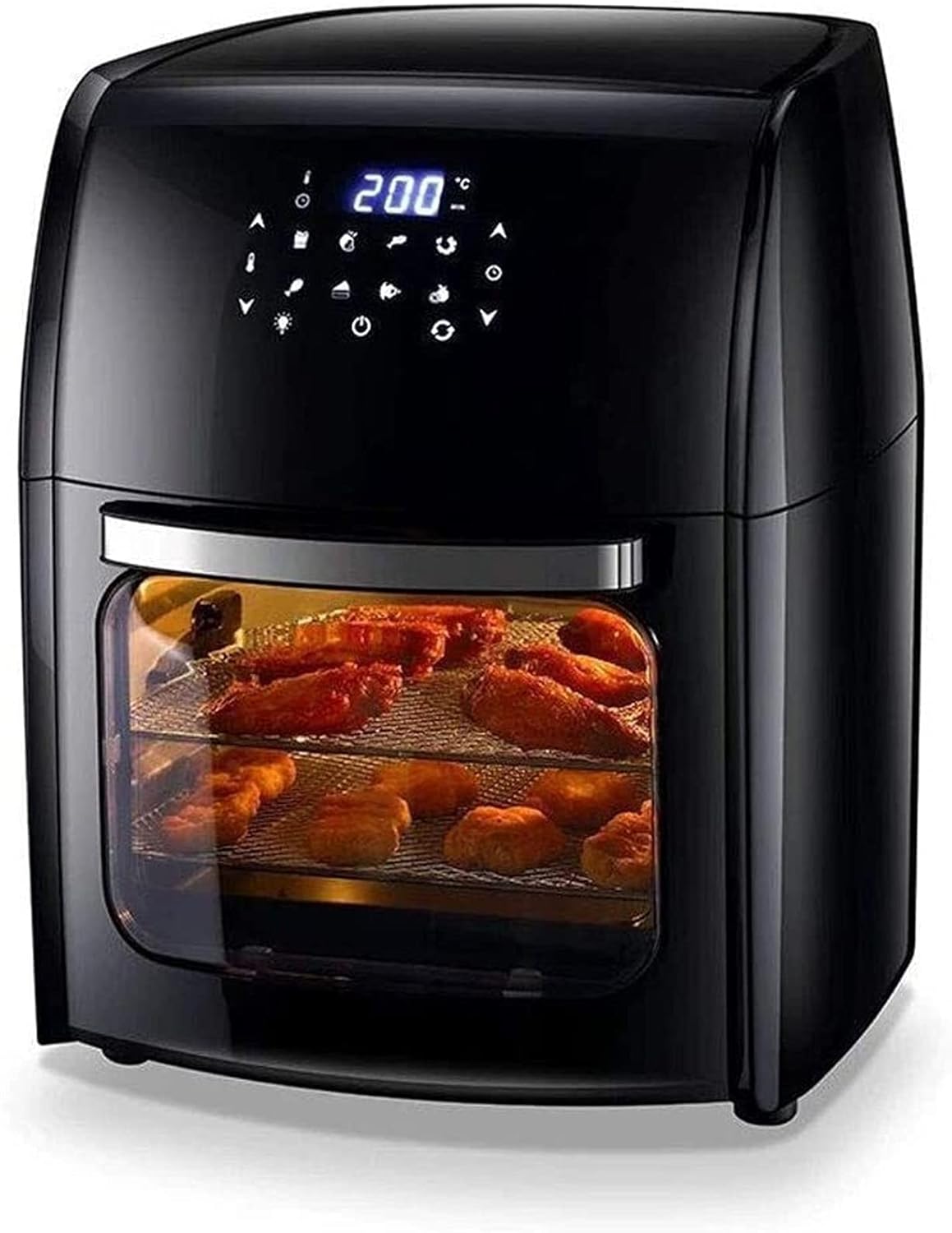 Backofen, Luftfritteusen, Fritteusen, Toastofen, Dörrgerät, mit 8 Voreinstellungen, inklusive Zubehör, zum Frittieren, Braten, Braten, Backen, gesund ohne Öl, 10L, schwarz für alle Familien