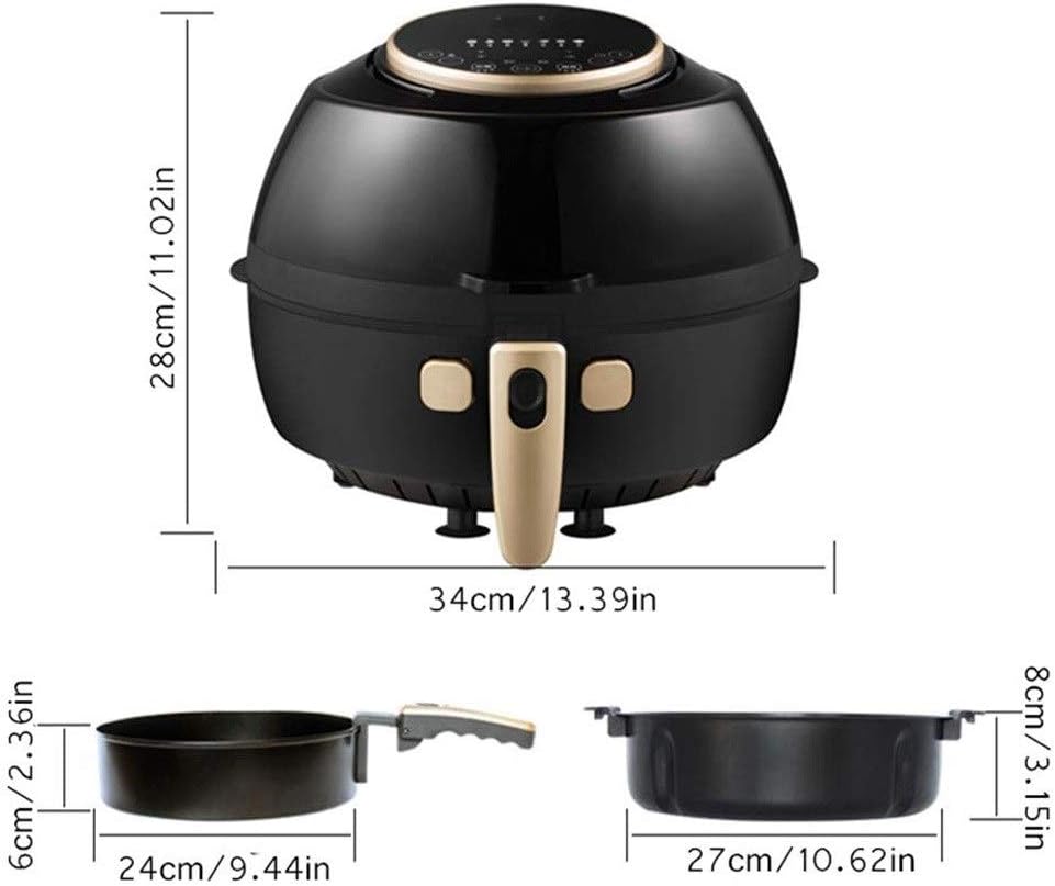 AJIEYMXD Die Luftfritteuse mit Einstellbarer Temperatur-Turmfritteuse verfügt über EIN schnelles Luftzirkulationssystem, das ölfreies und fettarmes Kochen stabilisiert