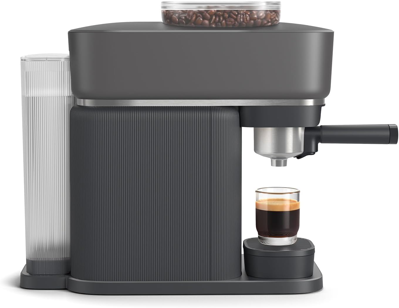 Philips Baristina Espressomaschine - Real Espresso- made simple. Kompakte Kaffeemaschine- Schwarzgrau mit schwarzgrauem Siebträger- 16-bar-Pumpendruck- automatisches Mahlwerk- Cafe Crema (BAR300/60)