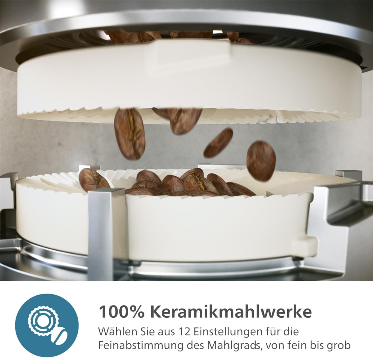 PHILIPS Serie 5500 Kaffeevollautomat inkl. Latte Go, SilentBrew-Technologie, Schnellstart. Aromatischer Kaffee aus frisch gemahlenen Bohnen, 20 Heiß- und Eisgetränke, Grau (EP5544/50)