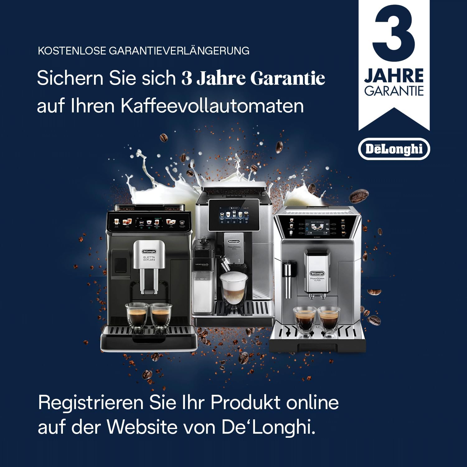 De'Longhi Dinamica Plus ECAM380.95.TB, Kaffeevollautomat mit LatteCrema Milchsystem, One-Touch-Cappuccino, mit 24 Rezepten, 3,5-Zoll TFT-Farbdisplay, 1450W, Titan/Schwarz