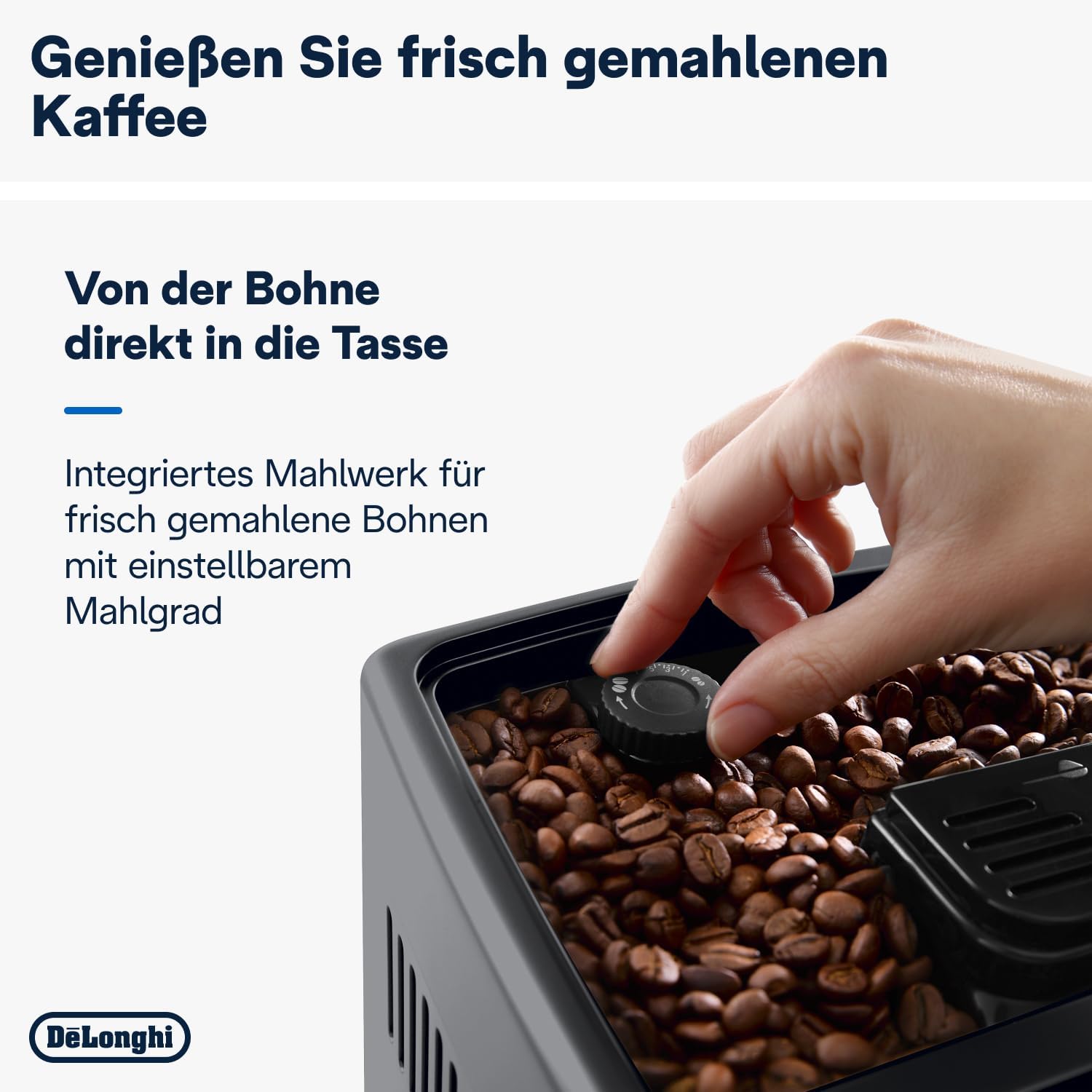 De'Longhi Dinamica Plus ECAM380.95.TB, Kaffeevollautomat mit LatteCrema Milchsystem, One-Touch-Cappuccino, mit 24 Rezepten, 3,5-Zoll TFT-Farbdisplay, 1450W, Titan/Schwarz