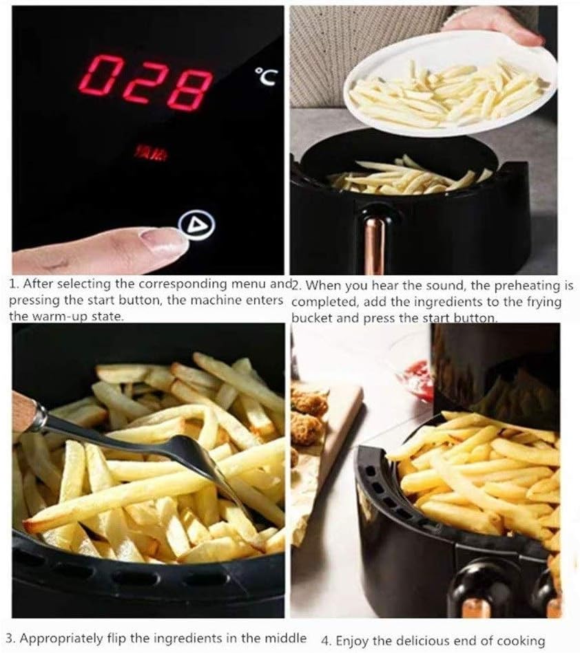 Die Luftfritteuse mit einstellbarer Temperatur-Turmfritteuse verfügt über ein schnelles Luftzirkulationssystem, das ölfreies und fettarmes Kochen stabilisiert