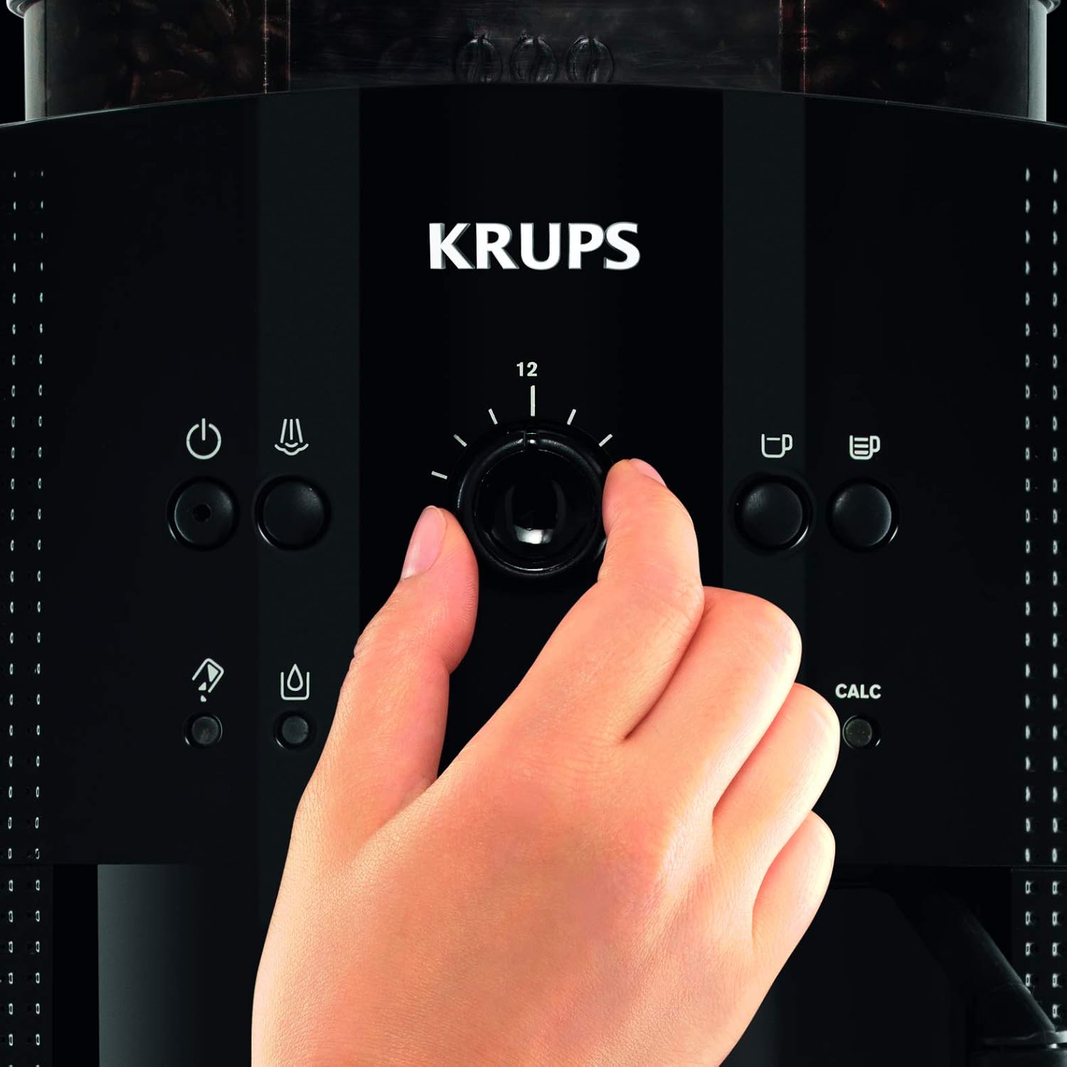 Krups Roma EA81M8 Espressokocher 1,7 l, 3 Temperaturstufen, 3 gemahlene Texturen, Schwarz