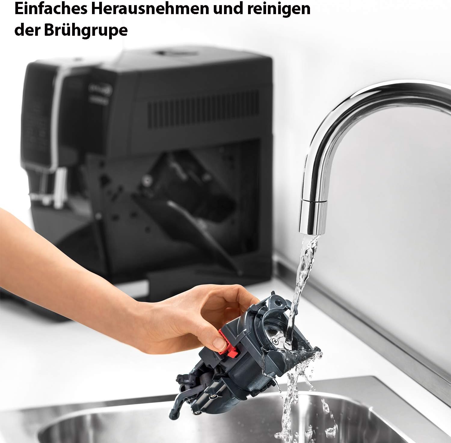 De'Longhi Dinamica ECAM 350.55.B Kaffeevollautomat mit LatteCrema Milchsystem, Cappuccino, Espresso und Kaffee auf Knopfdruck, Digitaldisplay, 2-Tassen-Funktion, Großer 1,8 Liter Wassertank, Schwarz