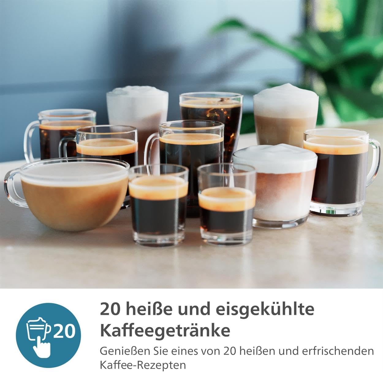 PHILIPS Serie 5500 Kaffeevollautomat inkl. Latte Go, SilentBrew-Technologie, Schnellstart. Aromatischer Kaffee aus frisch gemahlenen Bohnen, 20 Heiß- und Eisgetränke, Grau (EP5544/50)