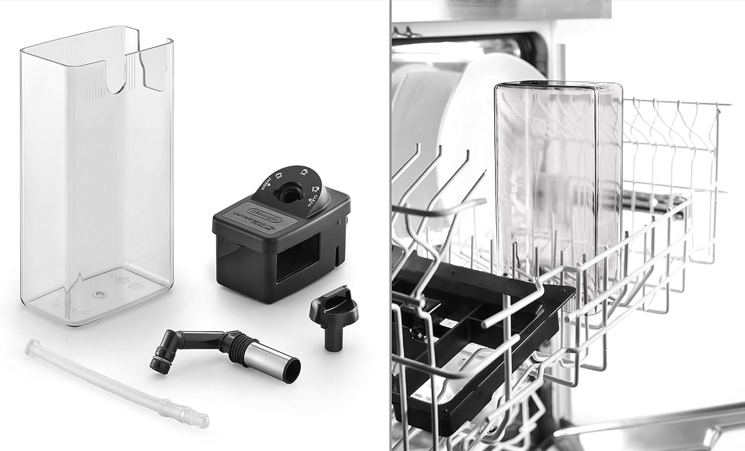 De'Longhi Dinamica ECAM 350.55.B Kaffeevollautomat mit LatteCrema Milchsystem, Cappuccino, Espresso und Kaffee auf Knopfdruck, Digitaldisplay, 2-Tassen-Funktion, Großer 1,8 Liter Wassertank, Schwarz
