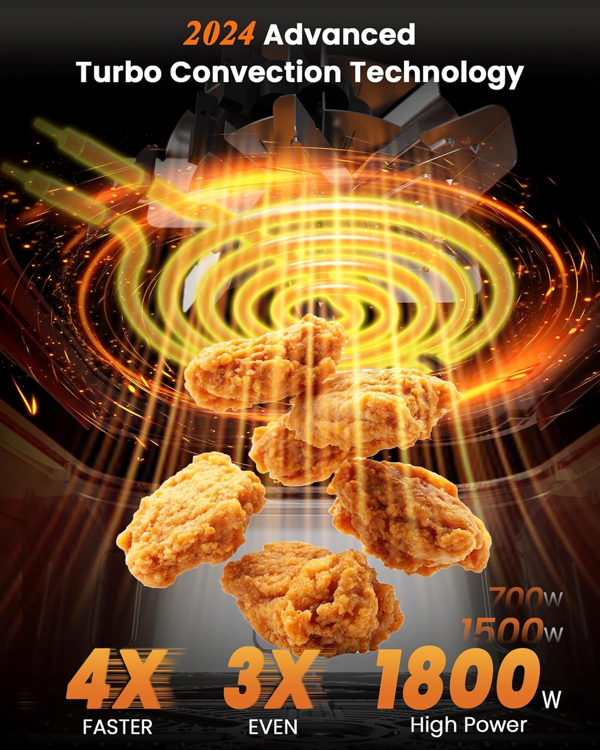 Nuwave Brio Plus Luftfritteuse, 8 Liter, neu und verbessert, neueste PFAS-Intervention, 7 digitale One-Touch-Kochfunktionen zum Frittieren, Backen, Braten, Dörren