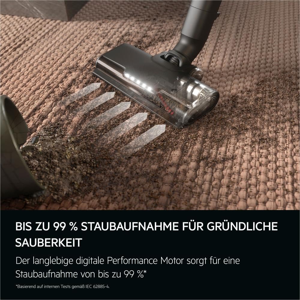 AEG Serie 6000 Akku-Staubsauger / Kabellos / Alle Böden / bis zu 99% Staubaufnahme / bis zu 50 min Laufzeit / Einfache Handhabung / Entnehmbarer 21,6V Akku / Leicht / inkl Zubehör / Weiß / AP61HB21SH